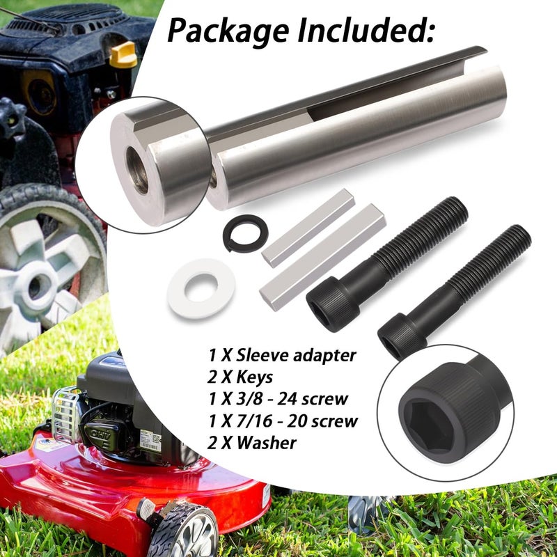 Ciuouient Extended 1" to 1 1/8 inch 1/4" Key Gas Engine Pulley Crank Shaft Sleeve Adapter.Works with Gas Engine Crank Shafts to Enlarge The Crank Diameter to fit Pulleys, Gear Boxes etc - Image 5